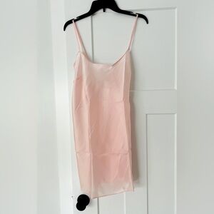 Victoria’s Secret Organza Mini Slip Dress, Size XL NWT Purest Pink